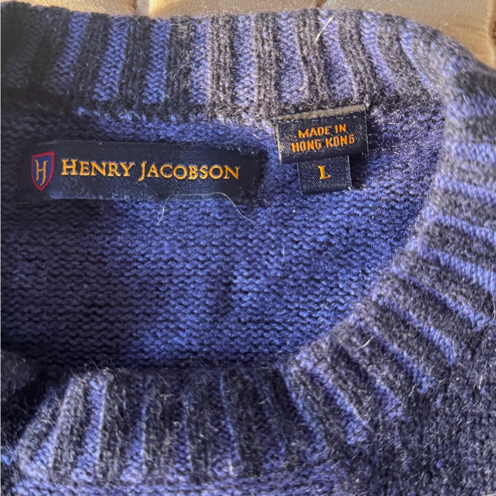 Henry Jacobson Men's Blue Sweater size L